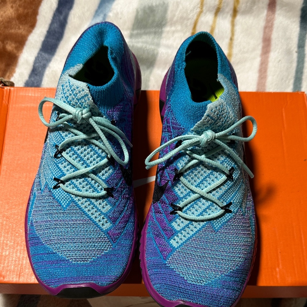 Nike Women's Knit Running Sneakers - Teal & Purple